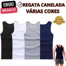 Regata canelada Premium Masculina Modelo Americano Ribana Algodão Com Elastano camiseta basica leve academia fitness
