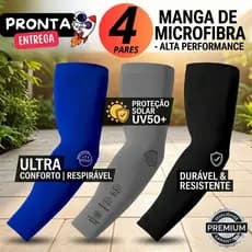 Kit Com 4 Par Manguito Proteção Solar UV50+ Segunda Pele uv Mangote unissex Premium Motoqueiro