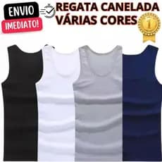 Regata Canelada Premium Masculina Modelo Americano Algodão Com Elastano Primeira Linha
