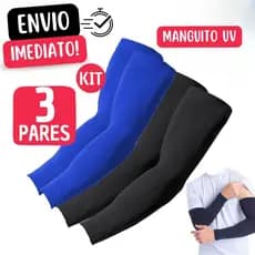 Kit 3 Pares Manguito Com Proteção Solar UV50+ Segunda Pele uv Mangote unissex