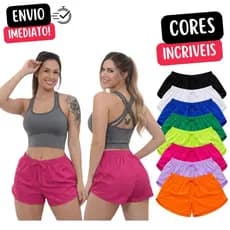 Short De Tactel Feminino Academia Praia Shorts Piscina Treino Corrida Shortinho Verão