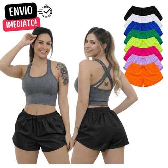Short Tactel Academia Praia Shorts Piscina Treino Shortinho Verão Premium