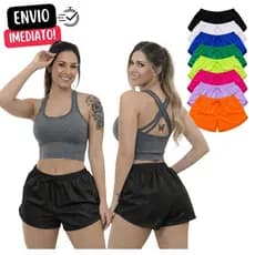 Short Tactel Academia Praia Shorts Piscina Treino Shortinho Verão Premium