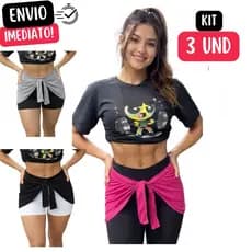 Kit Com 03 Tapa Bumbum Com Faixa Para Amarrar Fitness Academia Modelo Confortavel Ginástica Feminino