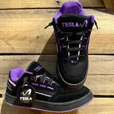 Tênis Tesla Coil Black White Casual Reflect Bordado Camurça Refletivo Premium Esportivo