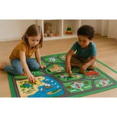Pista de Corrida Infantil Tapete 100x65 em Lona de Chão