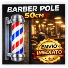 Barber Pole Colorido Em Alumínio Giratório 50cm Sem Globo Barbearia Shop Luz Profissional