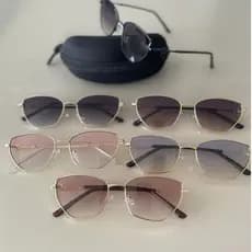 Óculos de Sol Feminino Quadrado — Lente Degradê UV400 com Armação Metálica