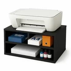 Suporte Para Impressora Com 3 Divisórias 40x30x20cm Mdf Mesa Escritório Organização
