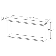Nicho Retangular 120x25x15 Mdf Decorativo Sala Quarto Escritório Moderno