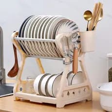 Escorredor de louças suporte de aço inox +plástico  multifuncional armazenamento de cozinha