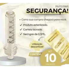 Kit Com 5/10 Seringas Ampola  0,3 e 0,5ml Para Caneta Pressurizada Hyaluron Pen Cartucho Mesoterapia