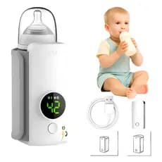 Aquecedor de Leite Portátil USB Recarregável - Aquecimento Rápido e Compatível com Todas as Mamadeiras
