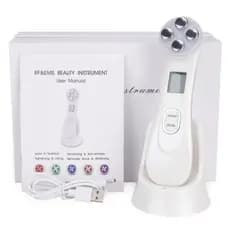 Aparelho Rejuvenescedor Facial 5 Em 1 Radiofrequencia Led Massageador Portatil
