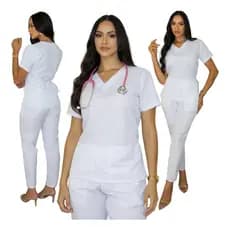 Pijama Cirúrgico Feminino Scrub Oxford Conjunto Médica Cuidadora Uniforme Enfermeira