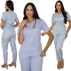 Pijama Cirúrgico Feminino Scrub Hospitalar Gola V - Unissex Atacado