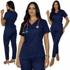 Scrubs Conjunto Oxford Acinturado Pijama Cirurgico Hospitalar Veterinaria Varias Cores