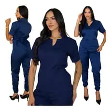 Scrubs Conjunto Garbadine Acinturado Pijama Cirurgico Médico Vet Clinica- Envio Imediato