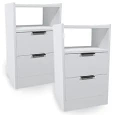 Kit Mesa De Cabeceira VOXA Móveis Mdf 60x30cm 2 Uni. Branco Sem Fundo