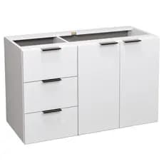 Balcão Aparador 80cm MDF Sem Tampo & Sem Cuba - Gavetas Lado Esquerdo do Móvel Móvel Gabinete Para Banheiro e Multiuso