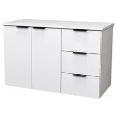 Balcão Aparador 80cm MDF Com Tampo & Sem Cuba - Gavetas Lado Direito do Móvel Gabinete Para Banheiro e Multiuso