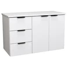 Balcão Aparador 80cm MDF Com Tampo & Sem Cuba - Gavetas Lado Esquerdo do Móvel Gabinete Para Banheiro e Multiuso