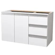 Gabinete Banheiro 80cm MDF Branco Balcão Sem Tampo de Apoio Armário Com e Sem Fundo