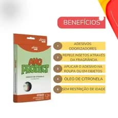 Adesivo Repelente Natural De Citronela - Cartela 08 Und - Antimosquito-Seguro e Não Tóxico