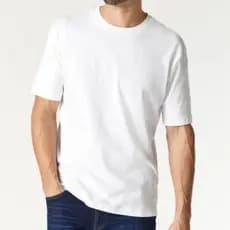 Camiseta Masculina Casual Lisa Básica Branca Algodão