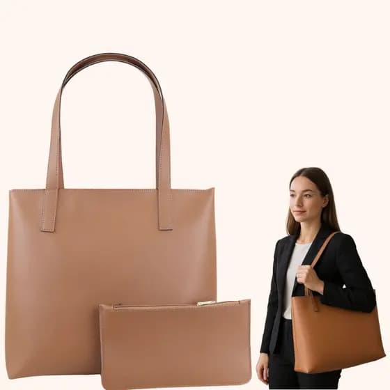 Bolsa Feminina de Ombro Sacola + Necessaire Moda Casual