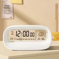 Calendário digital Inteligente Despertador Recarregável Com Luz Noturna Presente Criativo Transparente Multifuncional