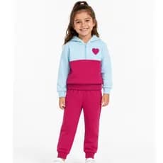 Conjunto Moletom Feminino Inverno Peluciado Zíper Capuz Roupa De Frio Menina Do 4 Ao 10 Casaco+Calça