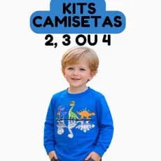 Kit 3 Camisetas Manga Longa Infantil Menino Inverno Frio Confortável  Do 1 Ao 10 Sortidas