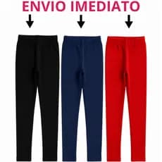 Kit 3 Calças Legging Infantil Uniforme Escolar Inverno Juvenil Cotton Menina Confortável do 1 ao 14