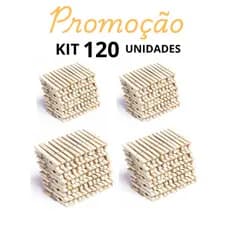 Kit 120 Unidades Prendedor, pregador de roupa, grampo de madeira, pregador, prendedores, vral lavanderia grampo de roupa