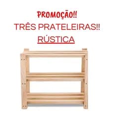 Sapateira 3 prateleiras multiuso Rústica, Pinus sapateira madeira, sapateira organizadora, sapatos organizador