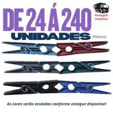 Prendedor de Roupa Plástico Varal 24 - 36 - 48 - 60 - 72 - 120 -240 Unidades: Material Durável, Cores Variadas Versátil
