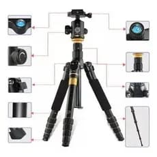 Tripé Profissional Hidráulico 2 Em 1 Monopé 1.6m Alumínio Fotos Videos