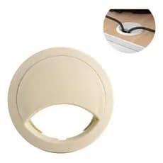 2x Acabamento Moveis Passa Fio Tapa Furo Redondo 46mm Marfim