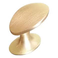 4x Puxador Ponto Redondo Nip Dourado Escovado 21x34 Mm