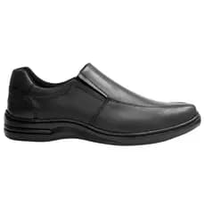 Sapato Masculino Casual em Couro Preto Confortável Solado Antiderrapante Leve