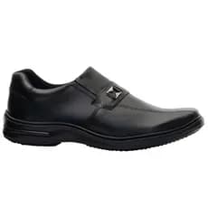 Sapato Social Masculino Em Couro Legitimo Linha Comfort Bico Quadrado