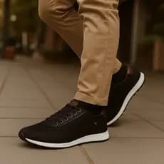 Sapatênis Masculino Preto Casual Social Sofisticado Design Sofisticado e Moderno