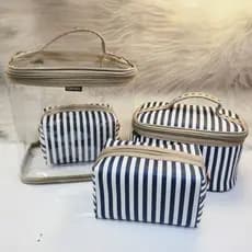 Bolsa Necessaire Frasqueiras quadrada Para Maquiagem E Viajem Kit 4 Peças