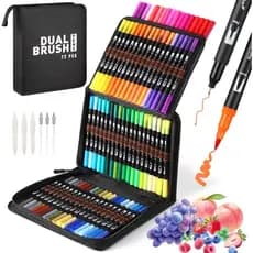 Conjunto De Canetas Pincel De Ponta Dupla De 72 Cores-Marcadores De Aquarela Com Pontas De E Fineliner , De Feltro Para