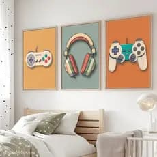 Quadro Decorativo 20x30 Controle De Vídeo Game Fone Gamer