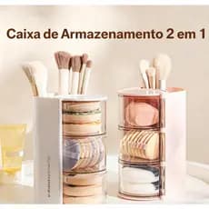 Suporte Giratório de Maquiagem para Pincéis e Esponjas 2 andar e 3 andar