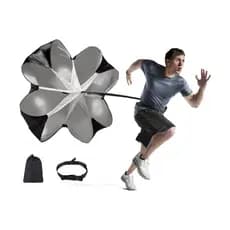 Paraquedas Funcional Corrida Resistência Treino Futebol Ajustável Preto JustGoFit