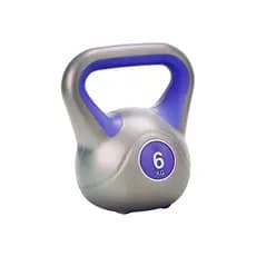 Kettlebell 6kg Emborrachado Alça Ergonômica Funcional Musculação Cinza Roxo JustGoFit