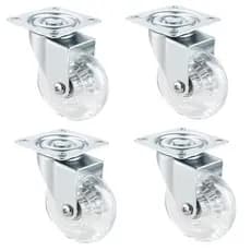 Kit 4 Rodizio Giratório Gel Rodinha Silicone Móveis 4 Sem Trava 50mm